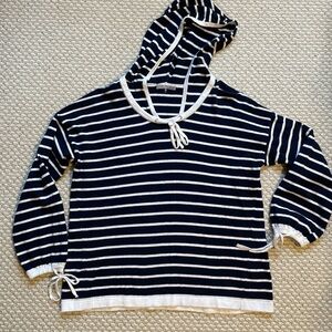 TART Navy and White Striped Hoodie cotton/cashmere Size M pre-owned